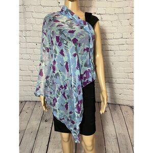 Vintage Bindya Silk Crepe Paint Brush Scarf 35'' x 44''